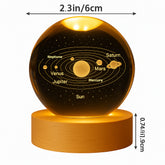 3D Crystal Ball Night Lamp – Multiple Design | LED Light with Wooden Base | Romantic Mood Light for Bedroom & Gifting